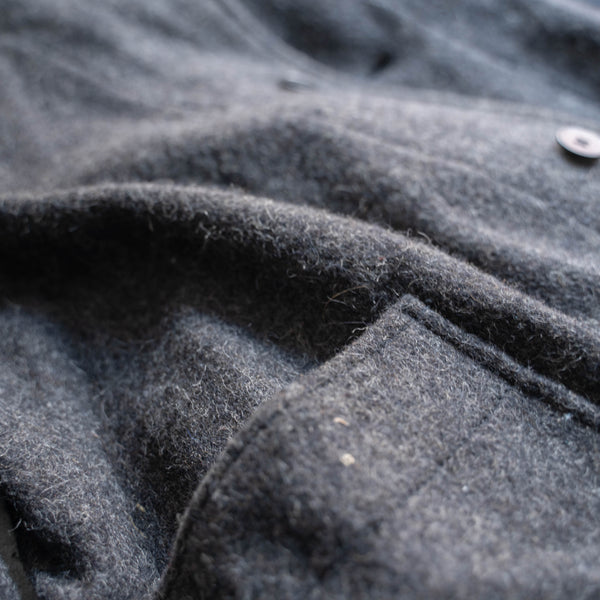 1950-60s Bulgarian military dark gray wool coat 'dead stock'