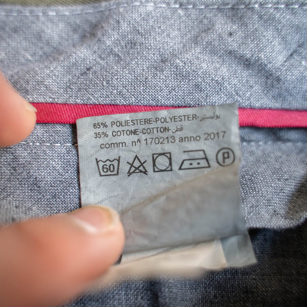 around1990s Tunisia cotton × poly 2 tuck chino pants -black dyed- "dead stock"