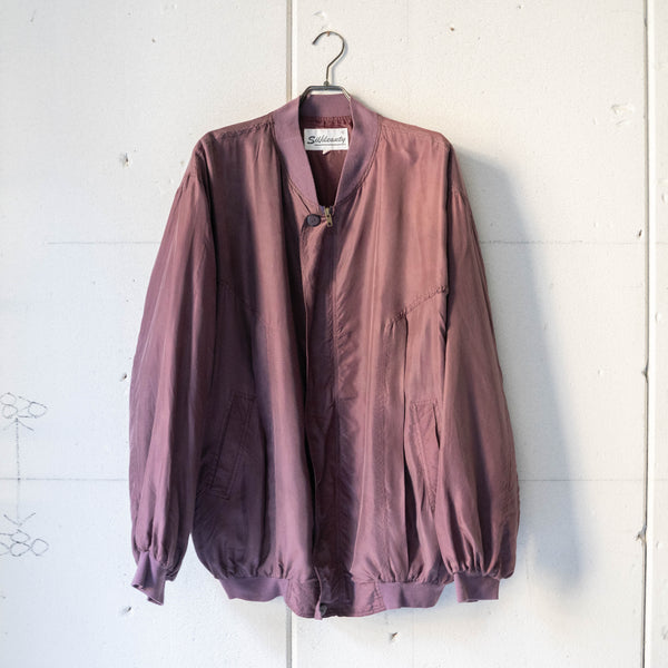 around 1990s burgundy color silk blouson