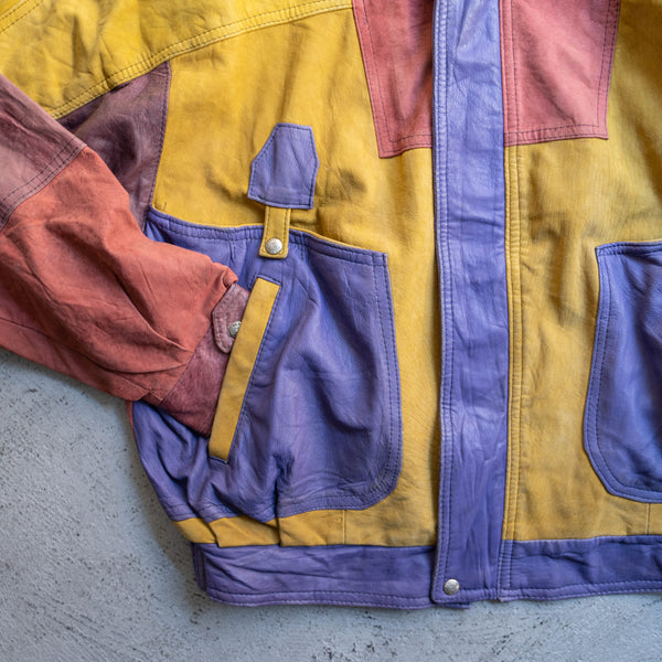 around 1980s crazy pattern leather blouson