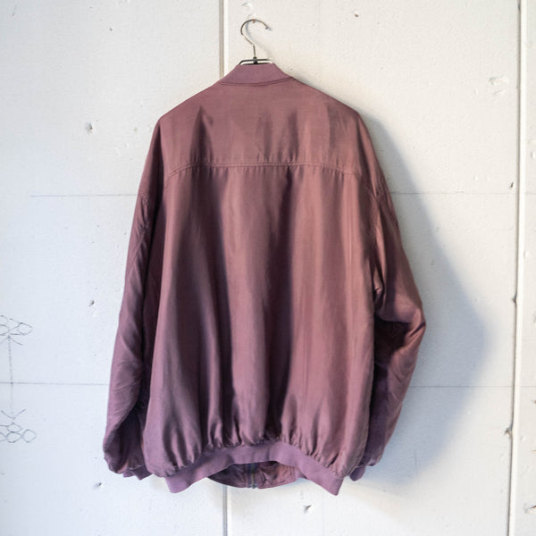 around 1990s burgundy color silk blouson