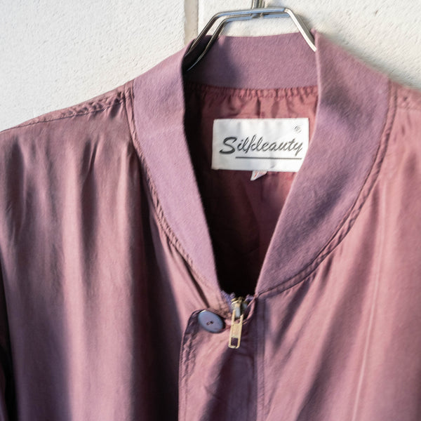 around 1990s burgundy color silk blouson