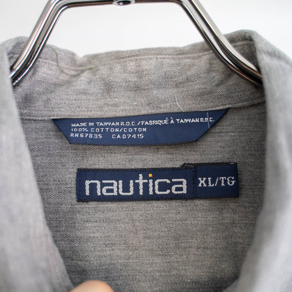 around 1990s 'nautica' gray color melange oversize shirt