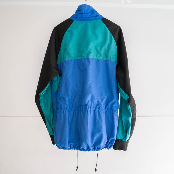 1980-90s 'SOLSTICE' blue × black × green GORE-TEX outdoor jacket