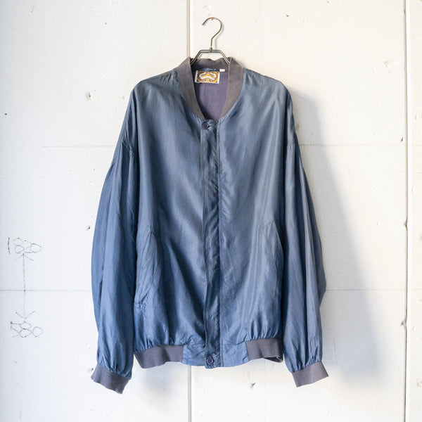 around 1990s  light navy color silk blouson