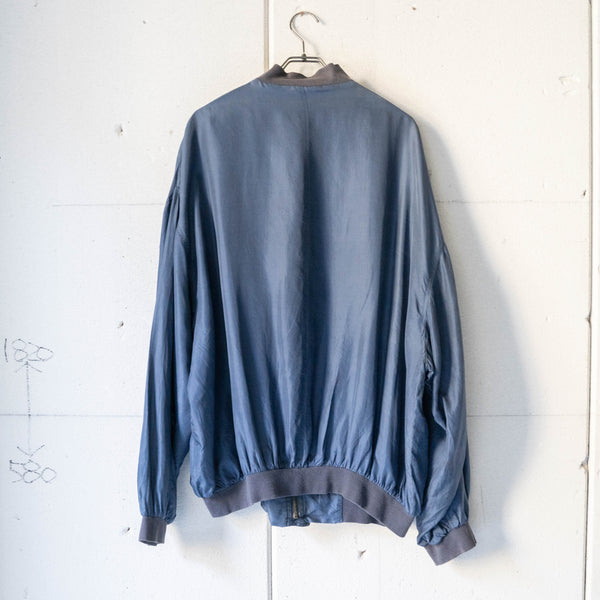 around 1990s  light navy color silk blouson