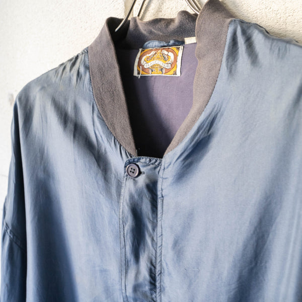 around 1990s  light navy color silk blouson