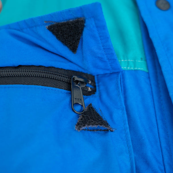 1980-90s 'SOLSTICE' blue × black × green GORE-TEX outdoor jacket