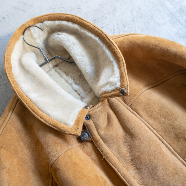 1970s Italy camel real mouton coat -great fabric-