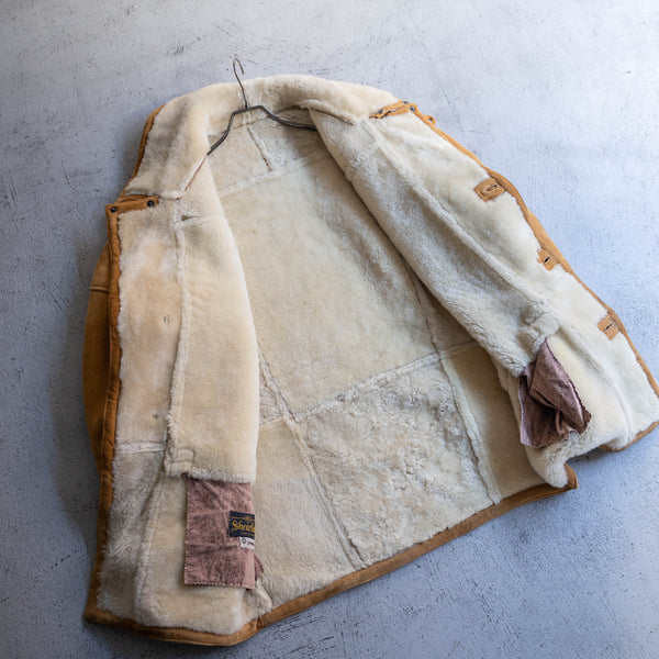 1970s Italy camel real mouton coat -great fabric-