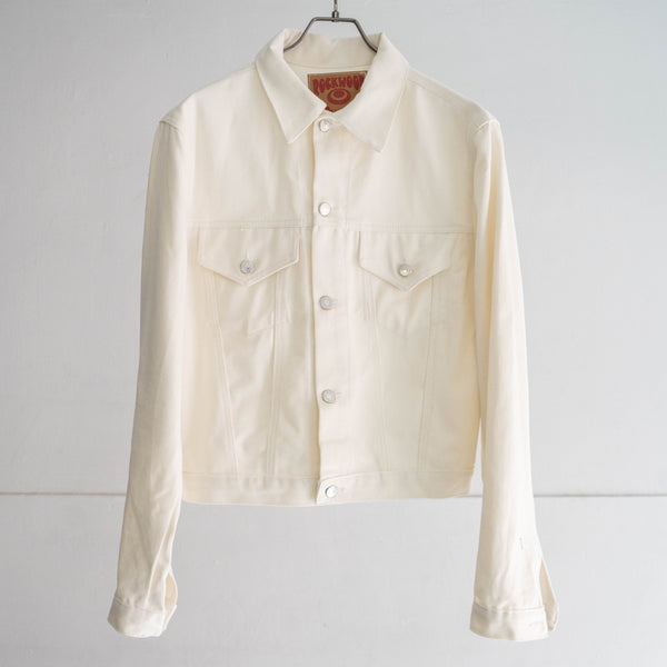 1990s Italy white color denim tracker jacket 'basic looks'