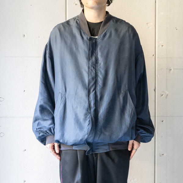 around 1990s  light navy color silk blouson