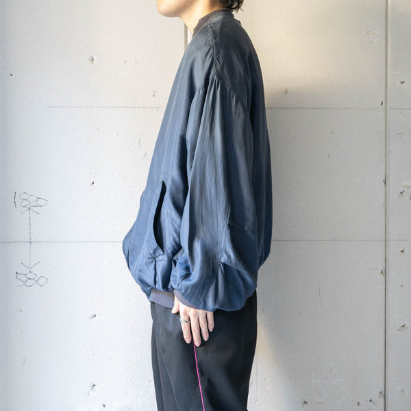 around 1990s  light navy color silk blouson