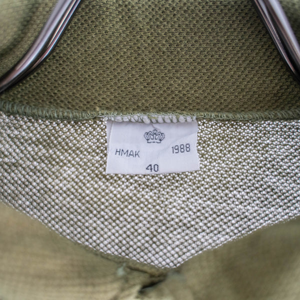 1980s Danish military khaki green color henry neck thermal