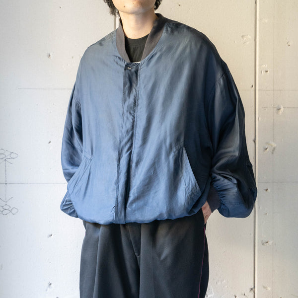 around 1990s  light navy color silk blouson