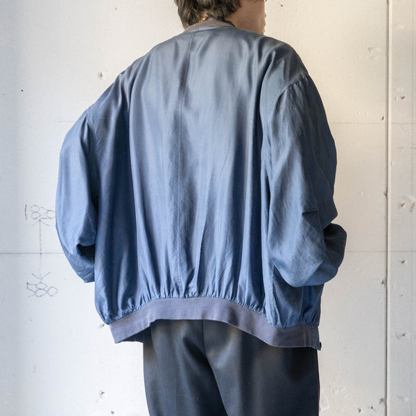 around 1990s  light navy color silk blouson