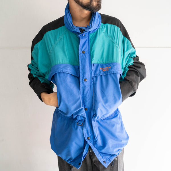 1980-90s 'SOLSTICE' blue × black × green GORE-TEX outdoor jacket