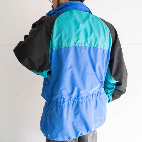 1980-90s 'SOLSTICE' blue × black × green GORE-TEX outdoor jacket