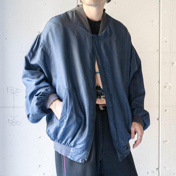 around 1990s  light navy color silk blouson