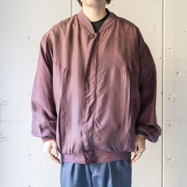 around 1990s burgundy color silk blouson