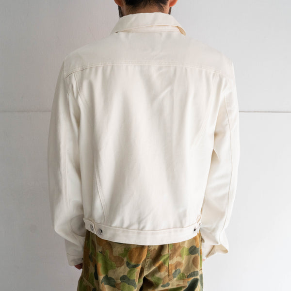 1990s Italy white color denim tracker jacket 'basic looks'