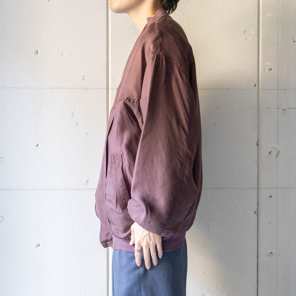 around 1990s burgundy color silk blouson