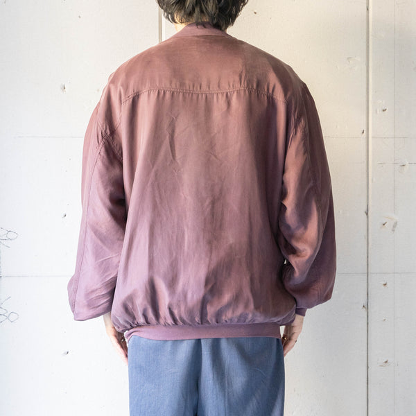 around 1990s burgundy color silk blouson