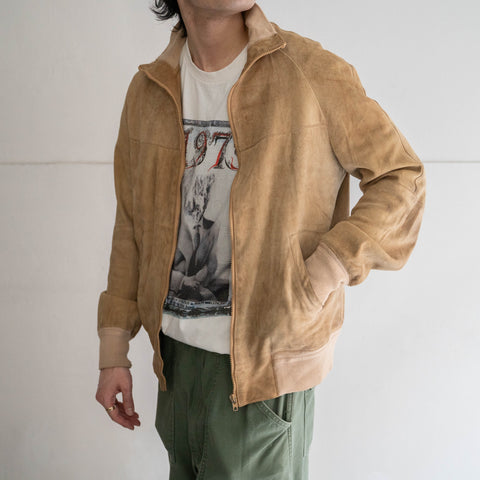 around 1980s beige color raglan sleeve suede valstar jacket
