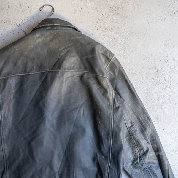 1970-80s French military pilot leather jacket -civilian type- -2