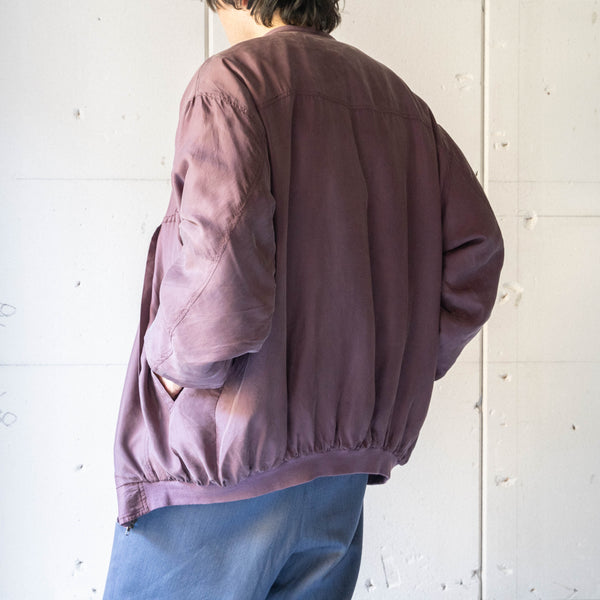 around 1990s burgundy color silk blouson