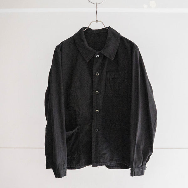 1960-70s France cotton twill work jacket 'black dyed' -1