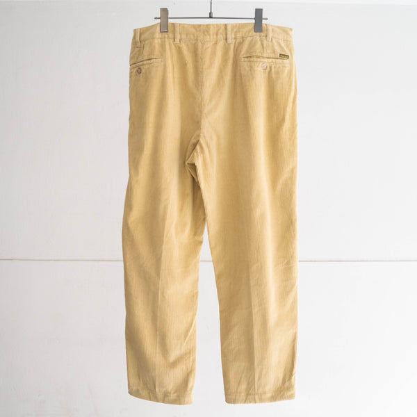 1990s mustard color two tuck corduroy pants 'with coin pocket'