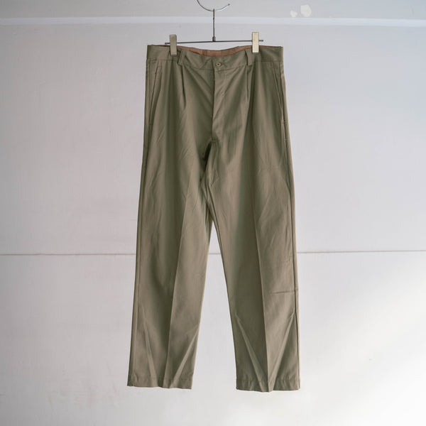 1970-80s Italian military chino pants -light green color- 'dead stock'