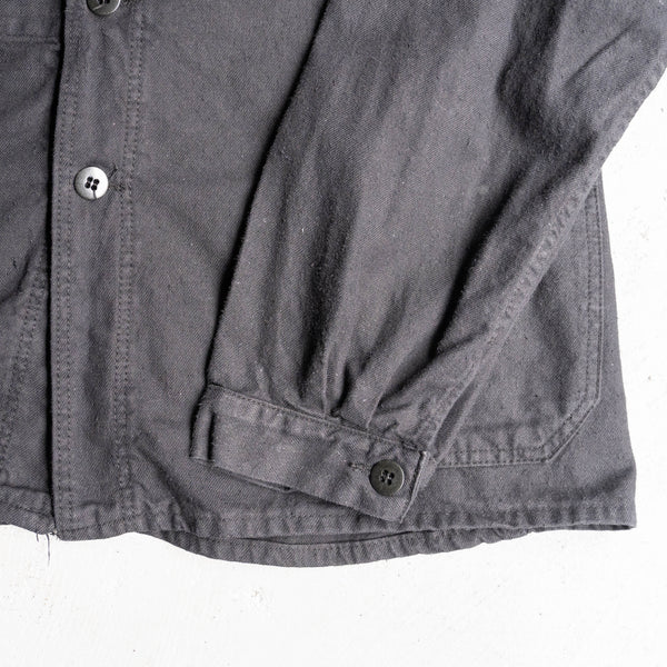 1960-70s France cotton twill work jacket 'black dyed' -1