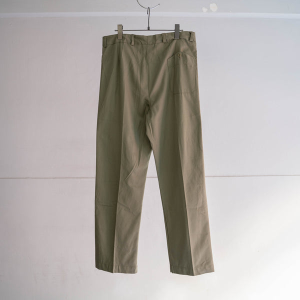 1970-80s Italian military chino pants -light green color- 'dead stock'