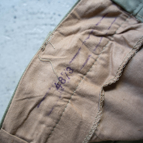 1970-80s Italian military chino pants -beige color- 'dead stock'