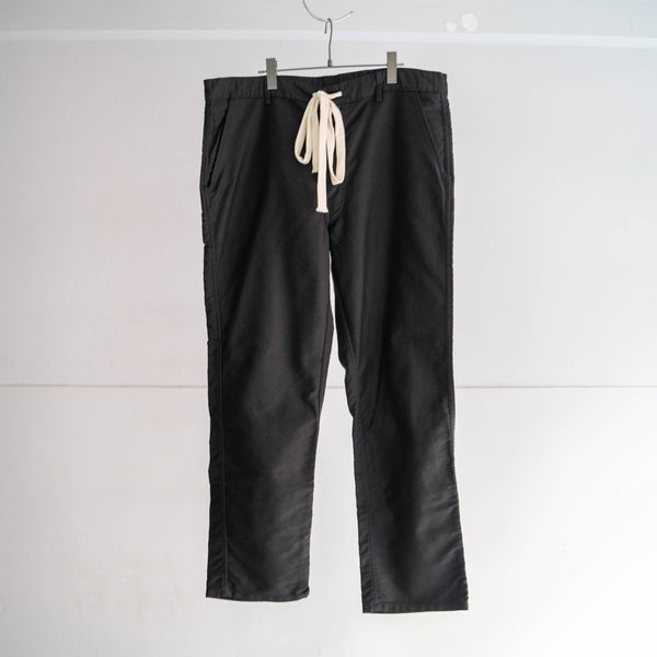 around 1970s France moleskin pants -waist remake & black dyed- 'dead stock'