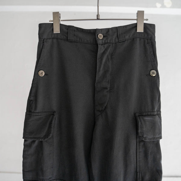 1960-70s French military M64 cargo pants -black dyed-