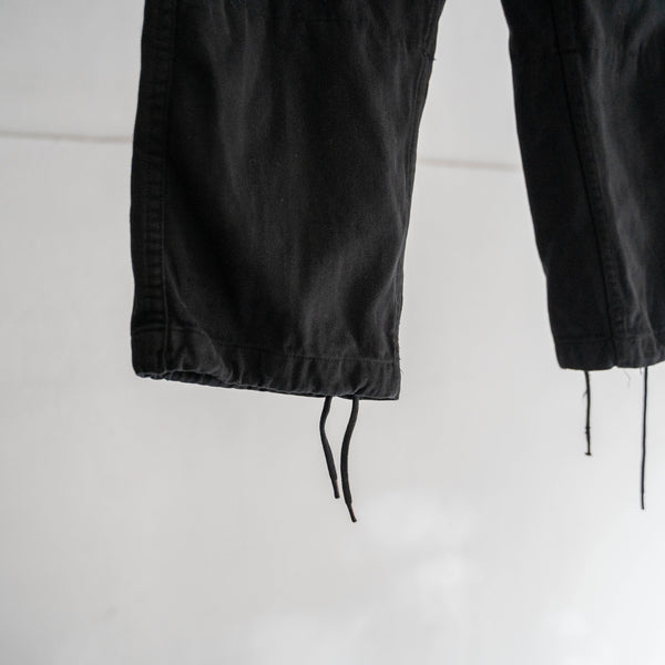 1960-70s French military M64 cargo pants -black dyed-