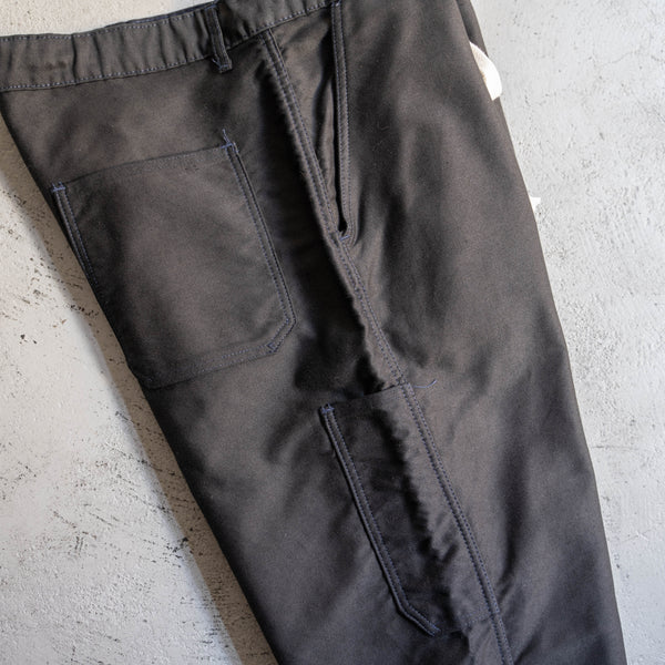 around 1970s France moleskin pants -waist remake & black dyed- 'dead stock'