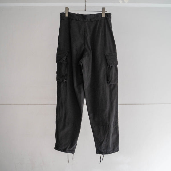 1960-70s French military M64 cargo pants -black dyed-