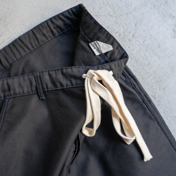 around 1970s France moleskin pants -waist remake & black dyed- 'dead stock'