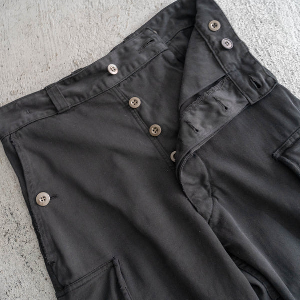 1960-70s French military M64 cargo pants -black dyed-