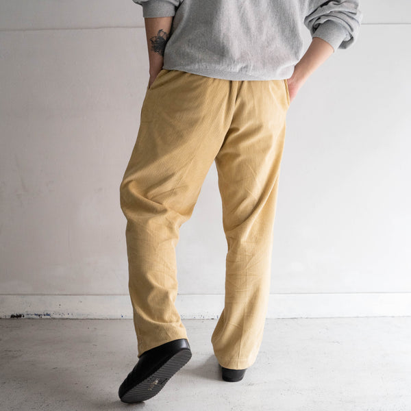 1990s mustard color two tuck corduroy pants 'with coin pocket'