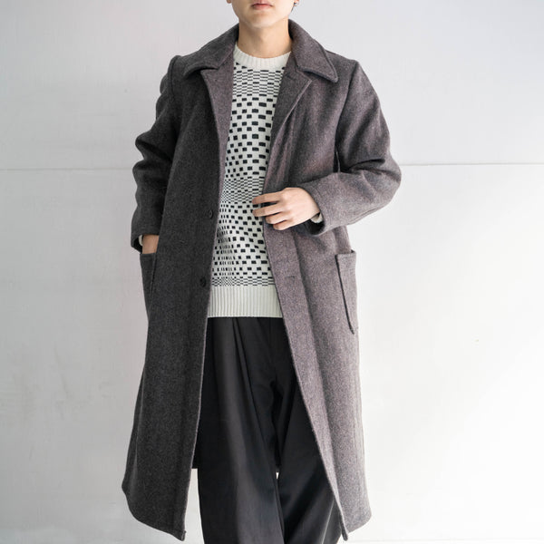 1950-60s Bulgarian military light gray wool coat 'dead stock'