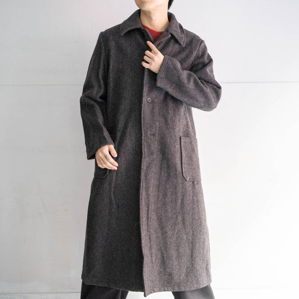 1950-60s Bulgarian military dark gray wool coat 'dead stock'