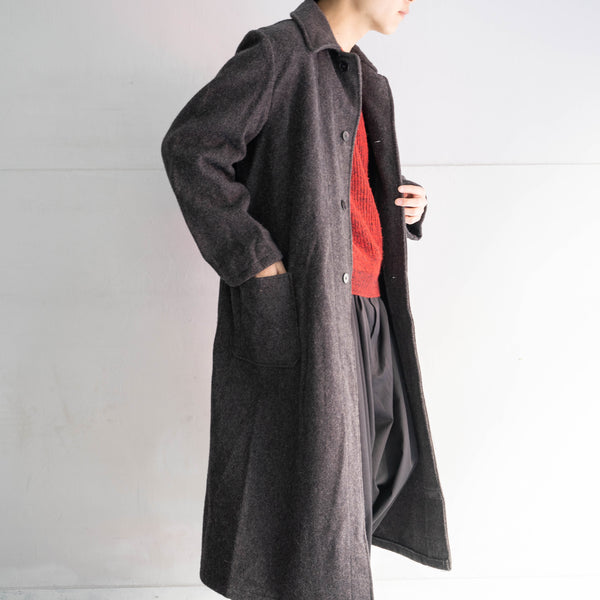 1950-60s Bulgarian military dark gray wool coat 'dead stock'