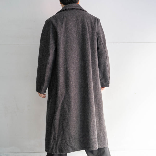 1950-60s Bulgarian military dark gray wool coat 'dead stock'