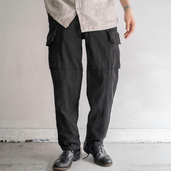 1960-70s French military M64 cargo pants -black dyed-