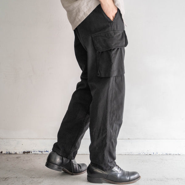1960-70s French military M64 cargo pants -black dyed-